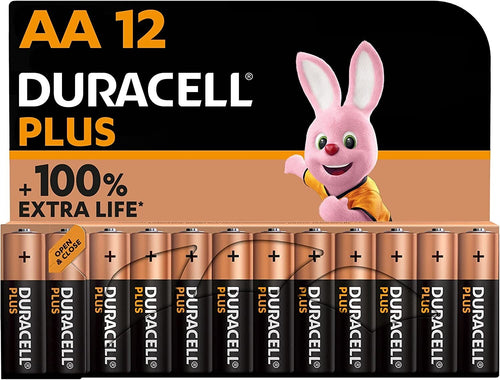 12X Duracell AA plus Power Extra Life Alkaline Batteries LR6 MN1500 Long Exp UK